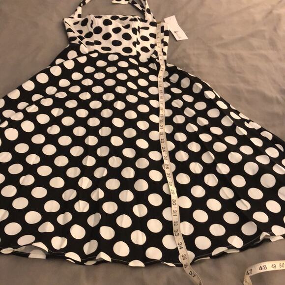Kenley Collins Project Runway Rare Polka Dot Halter Dress XS Pin Up Vintage Vibe - Picture 12 of 12